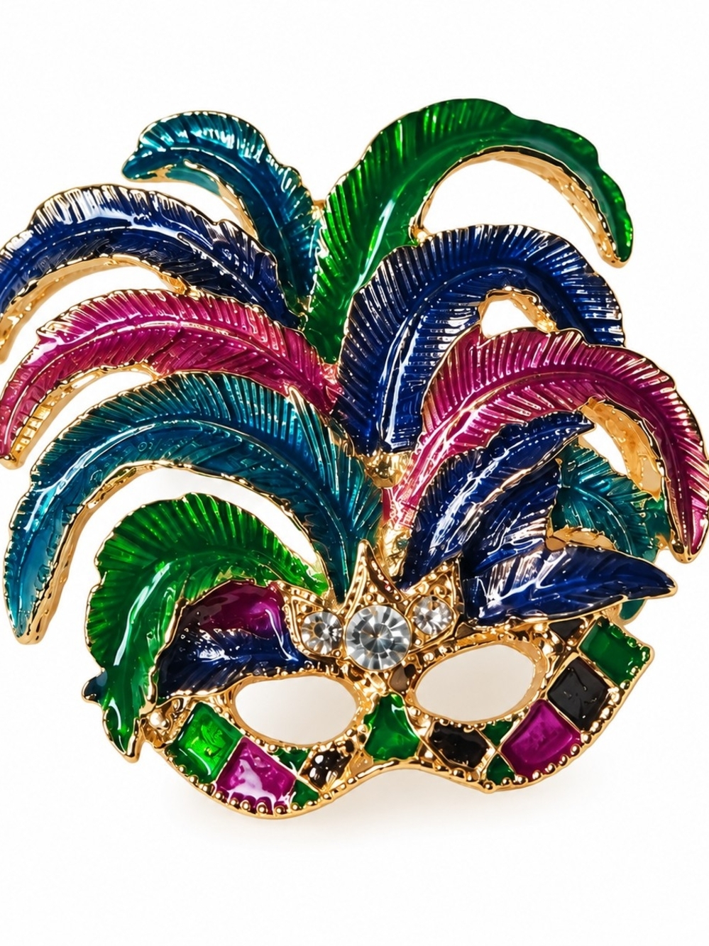 Mardi Gras Masquerade Mask Brooch